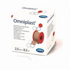 ХАРТМАНН ОМНИПЛАСТ ЛЕЙКОПЛАСТ. 2,5СМХ9,2М. №1 ТЕЛ.ЦВ. ТЕКСТ.ТКАНЬ [OMNIPLAST]
